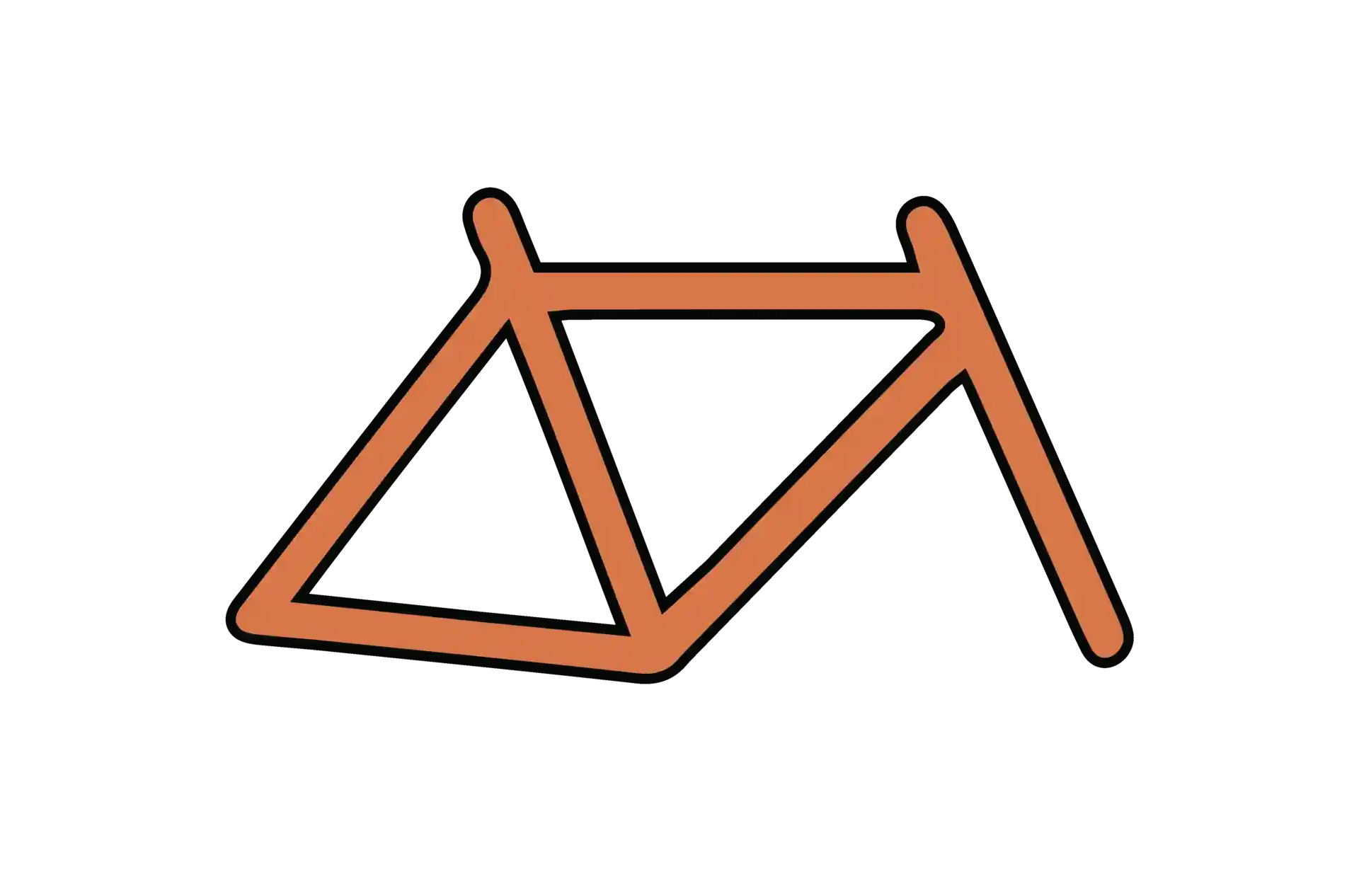 Trois cadres de vélo, formes classiques et modernes, couleurs variées